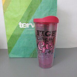 TERVIS Pink 24 oz. Tumbler with Lid FIGHT LIKE A GIRL Boxing Gloves Pink Ribbon